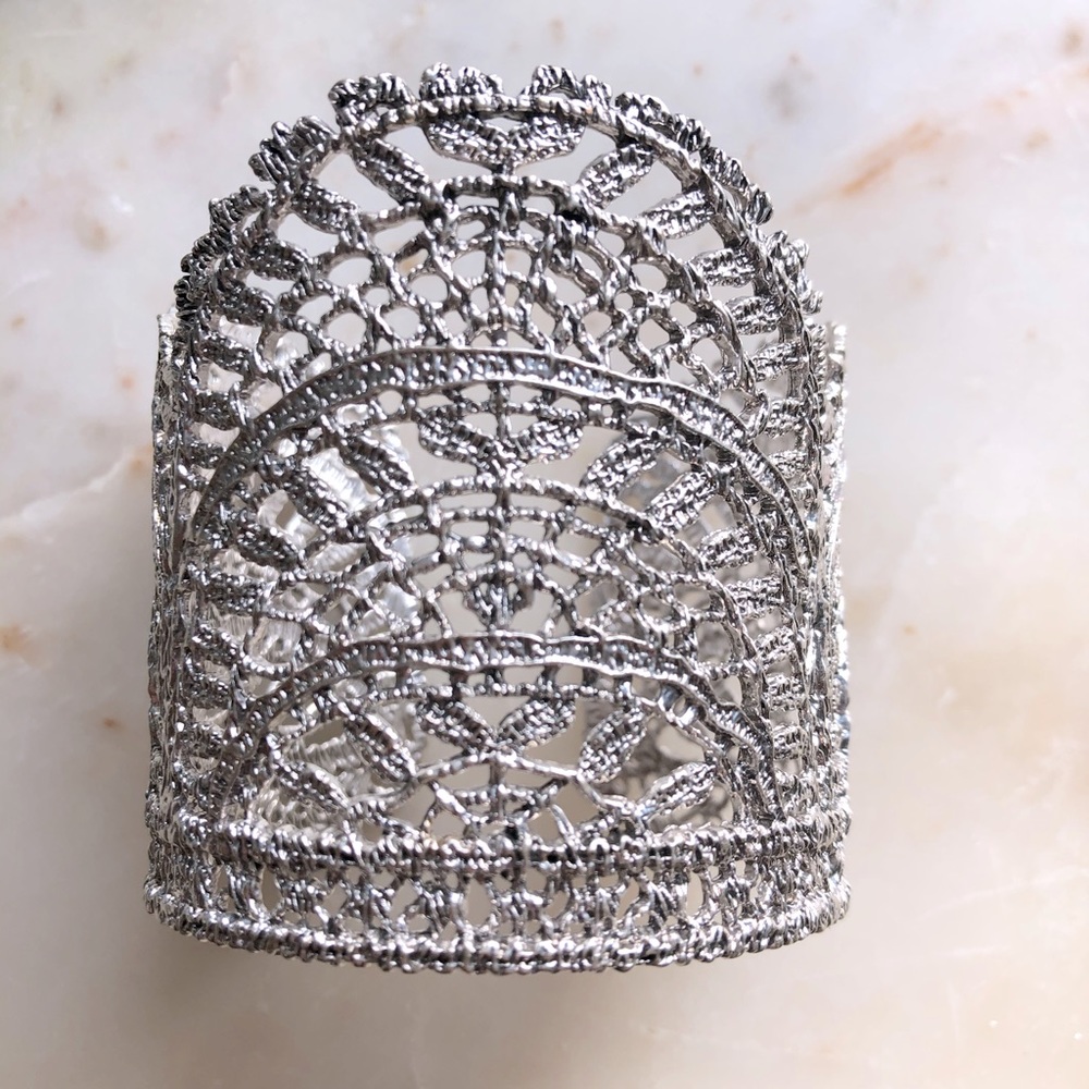 Gorgeous Silver Lace Cuff